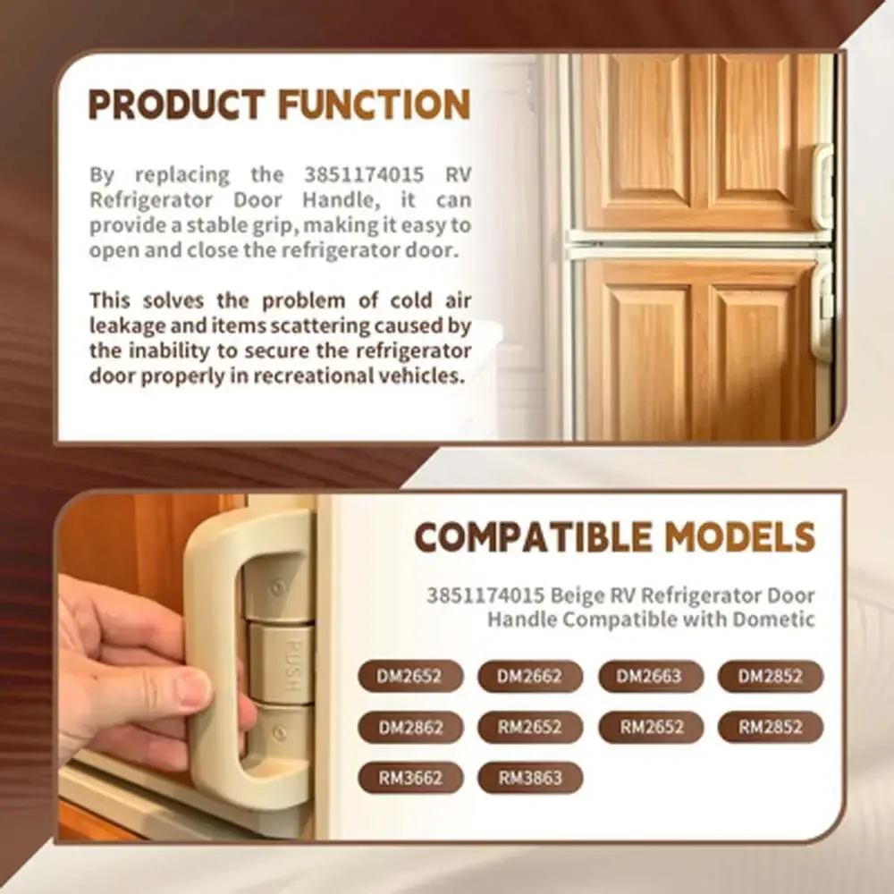 RV Refrigerator Door Handle Beige Compatible with Dometic RM2652 RM2662 RM2852